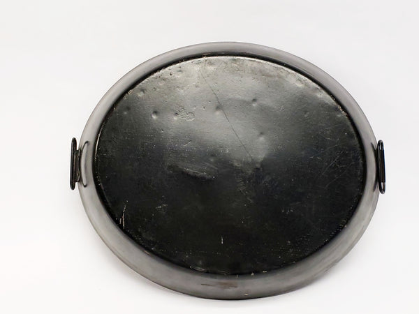 Tole Painted Double Handled Deep Skillet Pan - Birds and Fruit