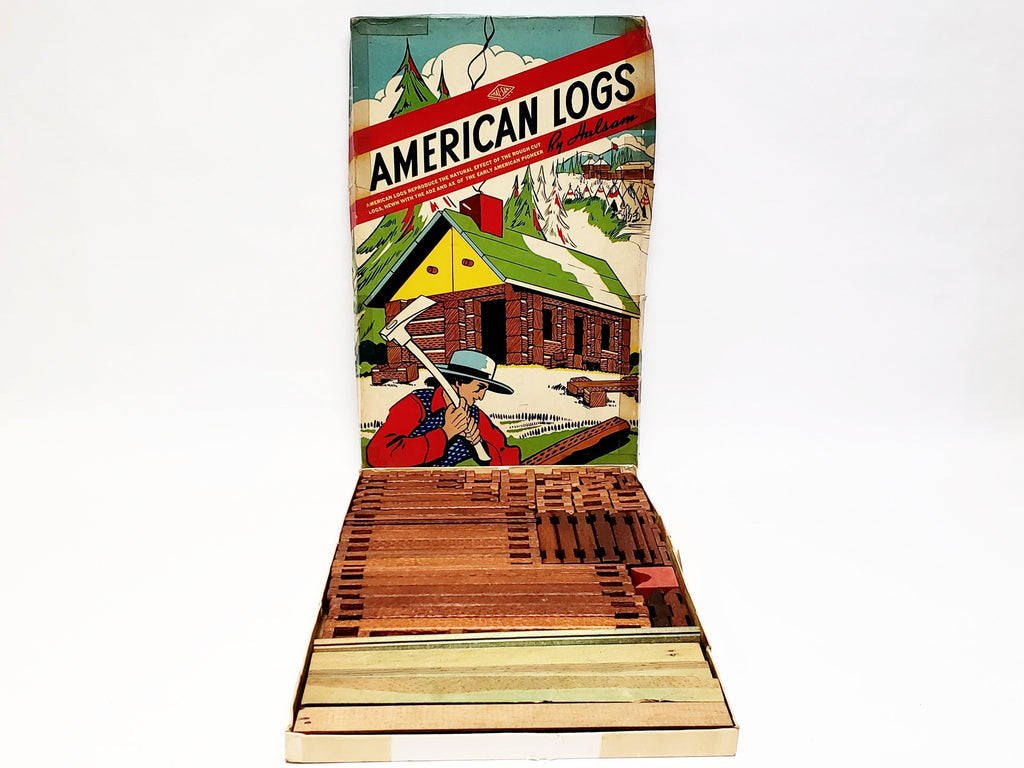 Vintage American Logs by Halsam in Original Box - 86 pieces