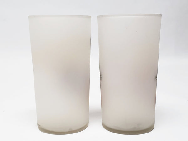 Vintage Gay Fad Frosted Glass Tumblers - The Toast In 5 Different Languages