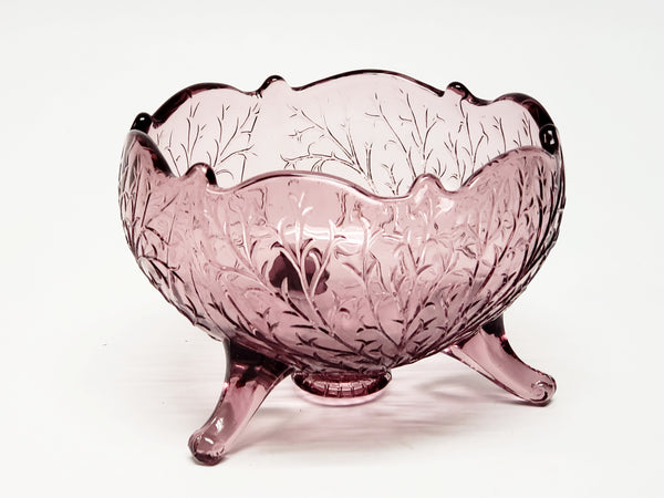 Fenton Amethyst 3 Toed Cupped Bowl and Candy Dish Silvertone Wisteria ~ 1930's