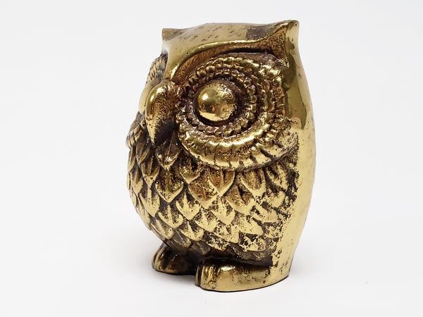 Brass Owl Figurine - Paperweight