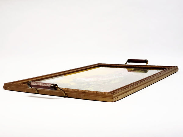 Little Red Riding Hood Reverse Glass Lithograph Serving Tray ~ 1930's