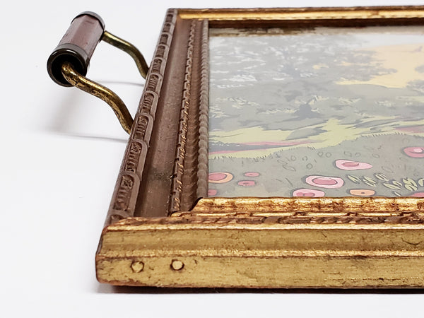 Little Red Riding Hood Reverse Glass Lithograph Serving Tray ~ 1930's