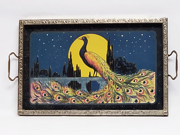 Art Deco Peacock Serving Tray - Peacock by the Moon