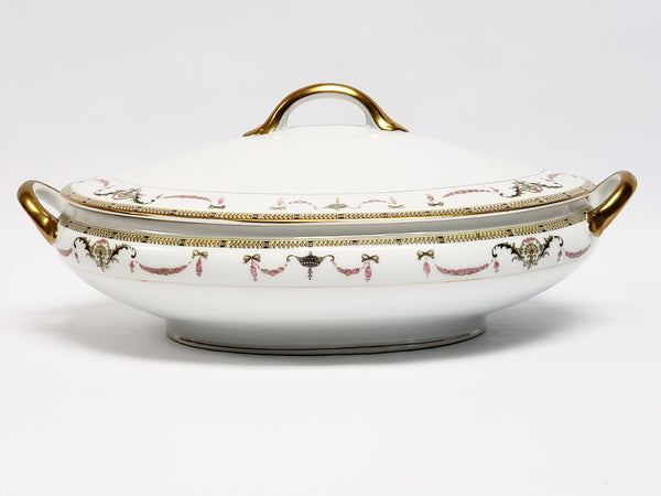 Noritake Oval Vegetable Serving Bowl with Lid - The Sahara Pattern