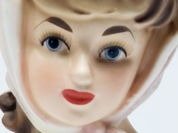 Vintage RELPO Scarf Lady Head Vase 5 1/2" K-1615