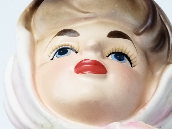 Vintage RELPO Scarf Lady Head Vase 5 1/2" K-1615