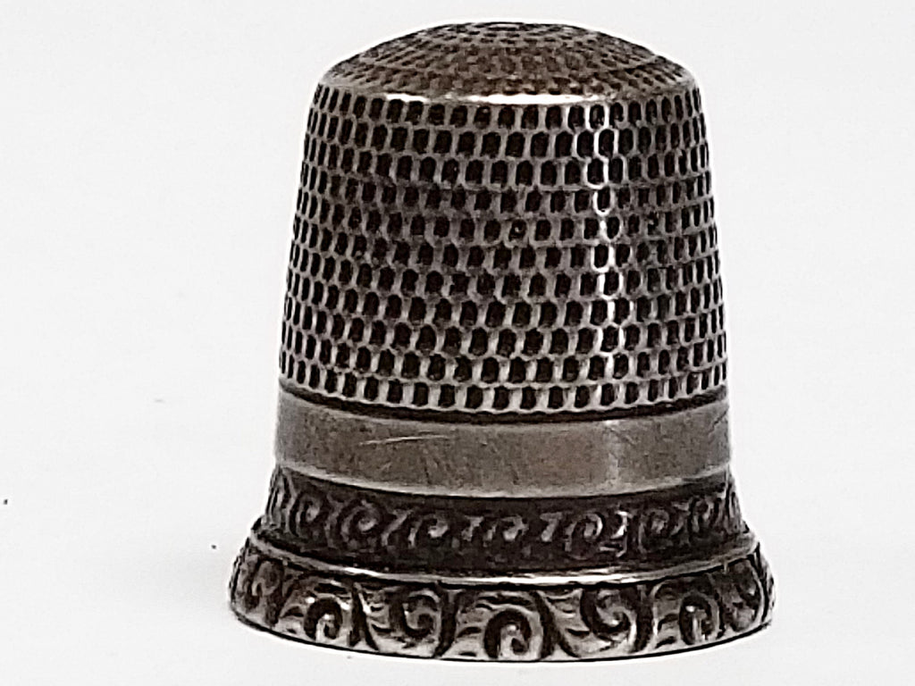 Antique Sterling Silver Victorian Era Thimble Waite-Thresher, Early Star Mark