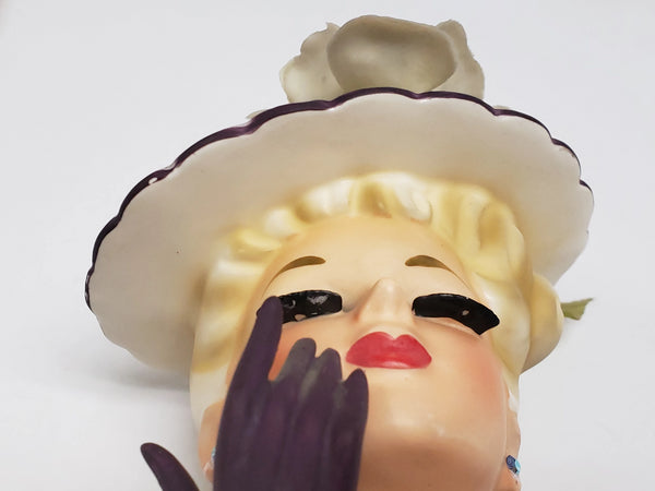 Vintage Ucagco Lady Head Vase in Purple