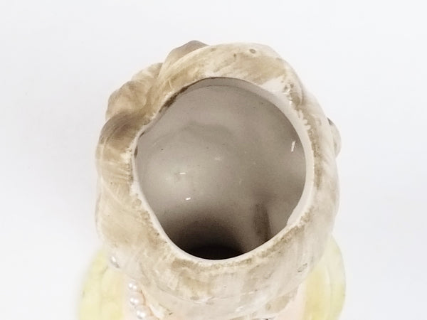 Vintage Miniature 3" Lady Head Vase Collectible in Yellow