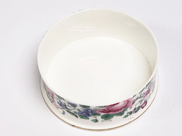 Crown Staffordshire Bone China Lidded Trinket Dish "Thousand Flowers" c. 1930's
