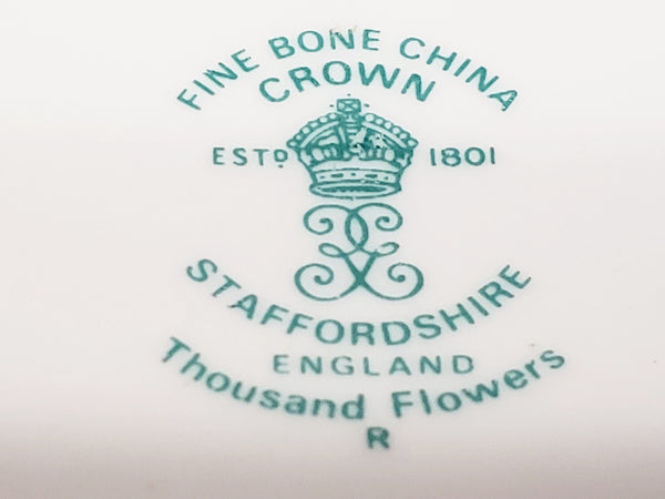Crown Staffordshire Bone China Lidded Trinket Dish "Thousand Flowers" c. 1930's