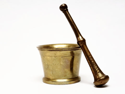 Antique Brass Mortar and Pestle - Apothecary 