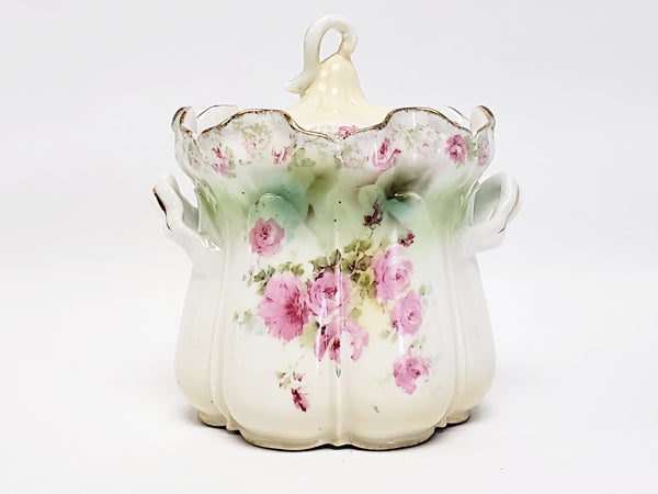 Antique RS Prussia "Red Mark" Porcelain Condensed Milk Can Holder With Ruffled Rim