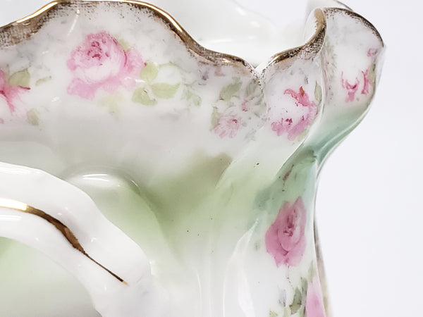 RS Prussia Porcelain Condensed Milk Can Holder With Ruffled Rim - c 1904-1918