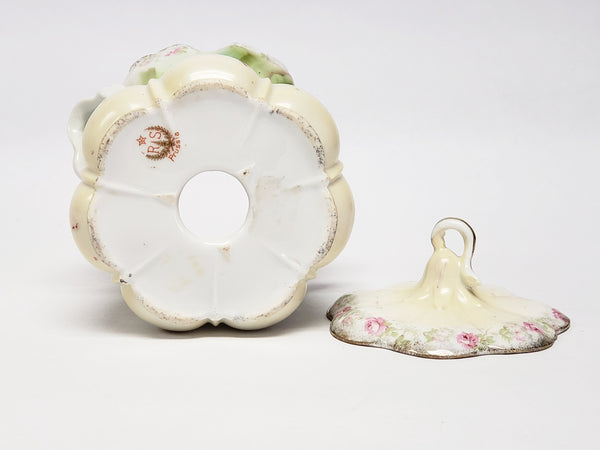 RS Prussia Porcelain Condensed Milk Can Holder With Ruffled Rim - c 1904-1918