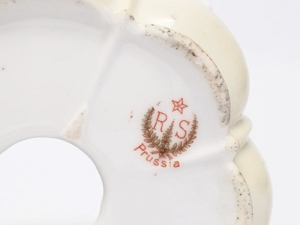 RS Prussia Porcelain Condensed Milk Can Holder With Ruffled Rim - c 1904-1918