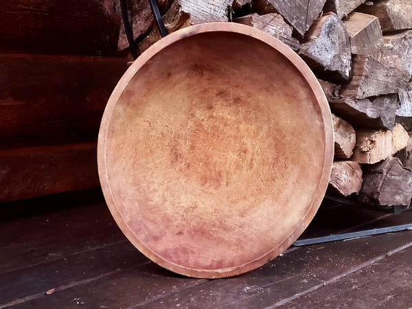 Early Farmhouse Wooden Dough Bowl
