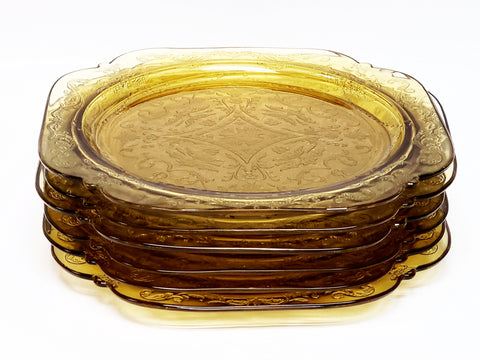 Federal Glass Amber Madrid Dinner Plates - Set of 6
