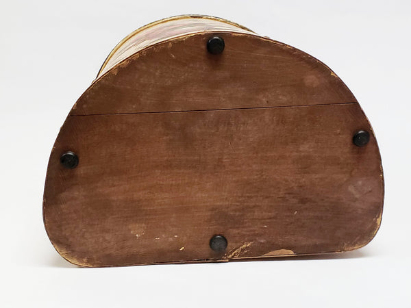 Unique Antique Hand Painted Vul-Cot Fiberboard Waste Paper Basket ~ 1910-1920