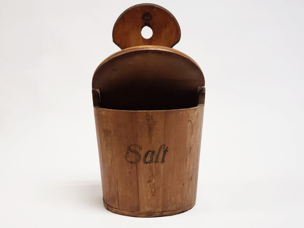 Vintage Wooden Hanging Kitchen Salt Box Made in Czechoslovakia
