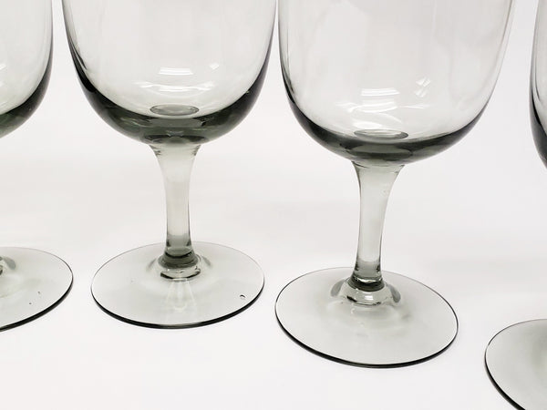 Mid Century Kastrup Holmegaard Smoke Stemmed Wine Glasses - Set of 6