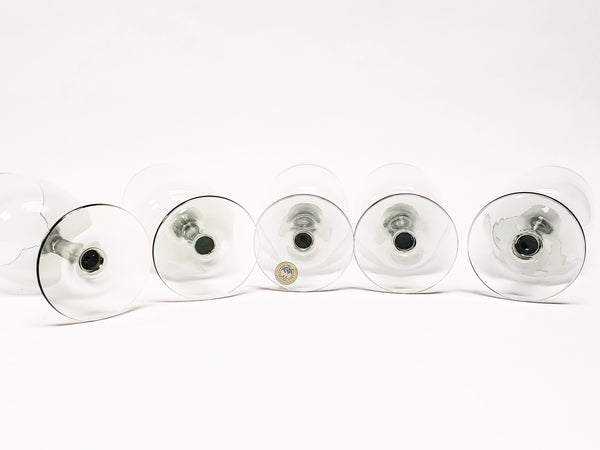 Mid Century Kastrup Holmegaard Smoke Stemmed Water Goblet Glasses - Set of 5