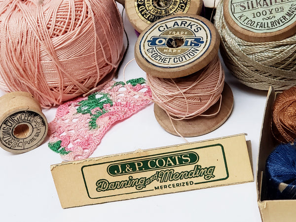 Vintage Sewing Assortment  Spools of Thread  Coats & Clark's, J & P Coats, DMC and More