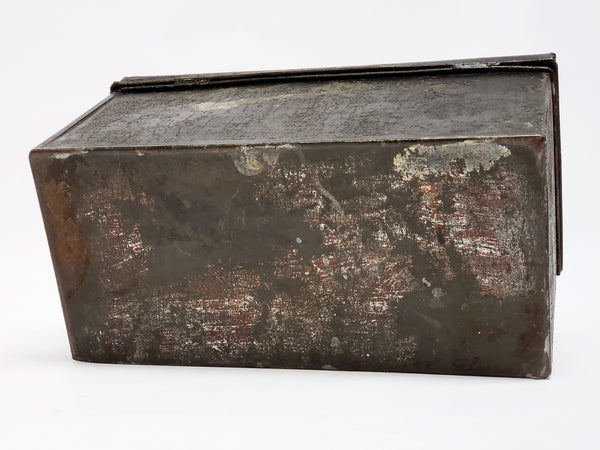 Antique Tin Tole Document Keepsake Box With Original Early Paint - c. 1800's