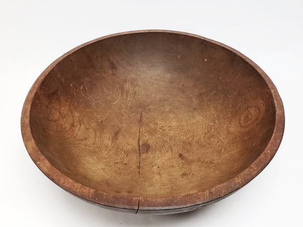 Large 17" Antique Wooden Dough Bowl