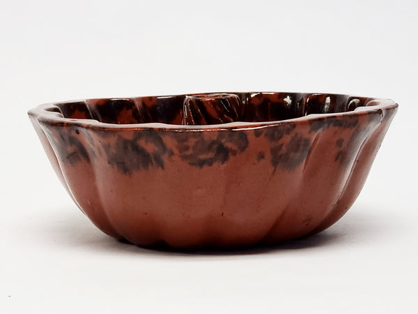 Glazed Turks Head Redware Pottery Bundt Cake Mold #12