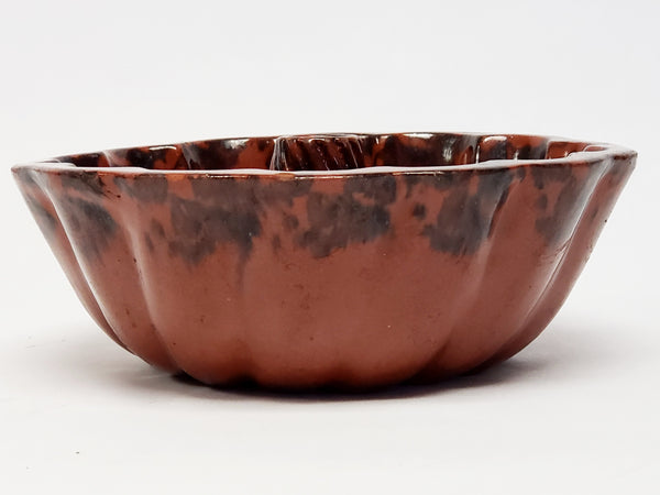 Glazed Turks Head Redware Pottery Bundt Cake Mold #12