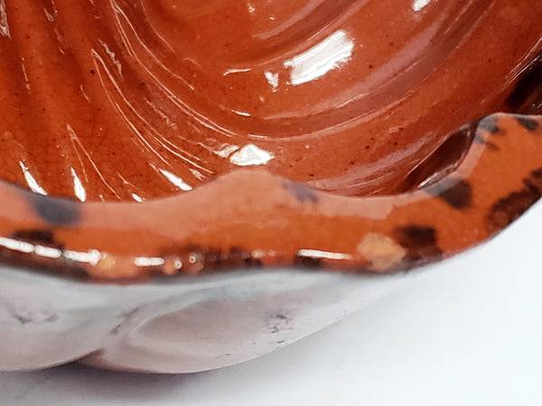 Glazed Turks Head Redware Pottery Bundt Cake Mold #12