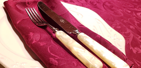 Early Boker Tree Brand Kitchen Flatware with Mother of Pearl Handles