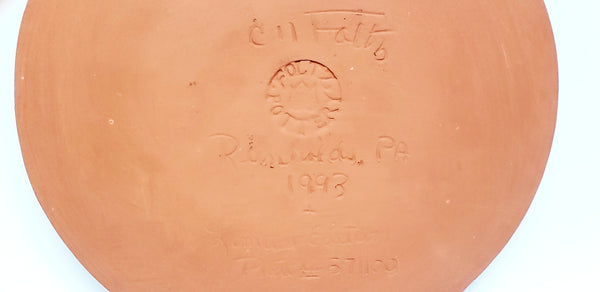 Ned Foltz Limited Edition Redware Plate, Reinholds Station ~ 1993