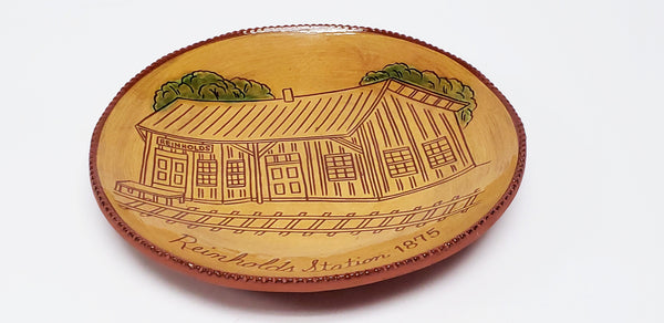 Ned Foltz Limited Edition Redware Plate, Reinholds Station ~ 1993