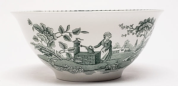 Spode Green Archive Collection, "Girl at Well" Rice Bowl  - Made in England