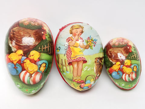 Vintage Paper Mache Egg Containers -  Made in Western Germany