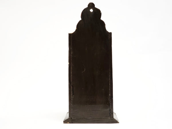 Early Smoke Decorated Wooden Wall Candle Box With Drawer