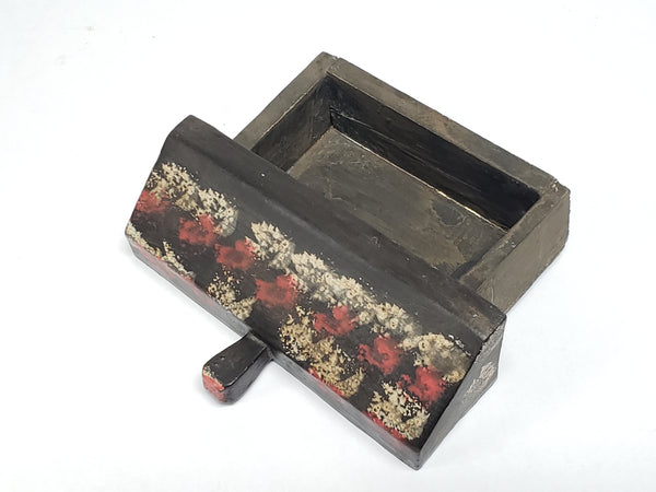 Early Smoke Decorated Wooden Wall Candle Box With Drawer