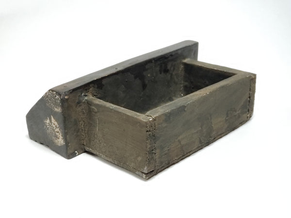 Early Smoke Decorated Wooden Wall Candle Box With Drawer