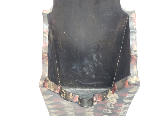 Early Smoke Decorated Wooden Wall Candle Box With Drawer