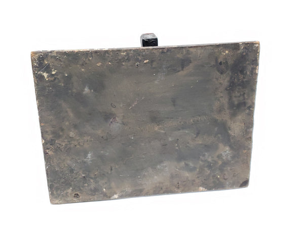 Early Smoke Decorated Wooden Wall Candle Box With Drawer