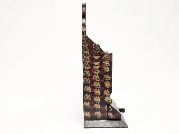 Early Smoke Decorated Wooden Wall Candle Box With Drawer