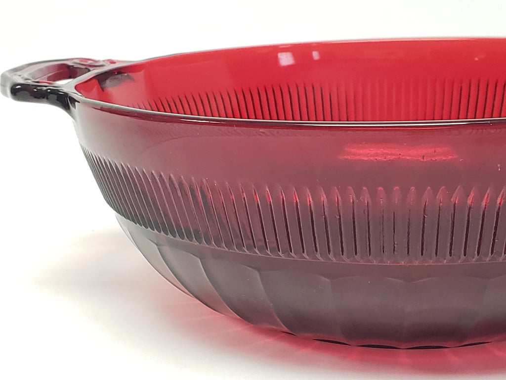 RARE Anchor hocking Red Rim Red Trim Glass Mixing Bowl - Ruby Lane