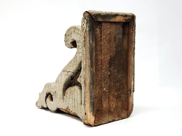 Single Original Antique Architectural Salvage Wooden Corbel