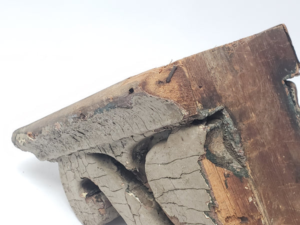 Single Original Antique Architectural Salvage Wooden Corbel