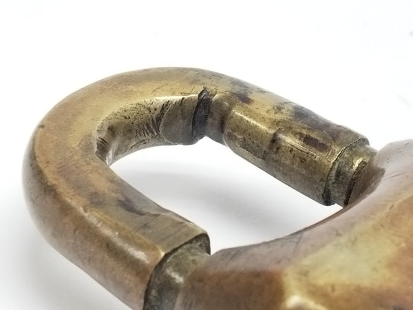 Antique Brass Padlock With Incised 5 - No Key