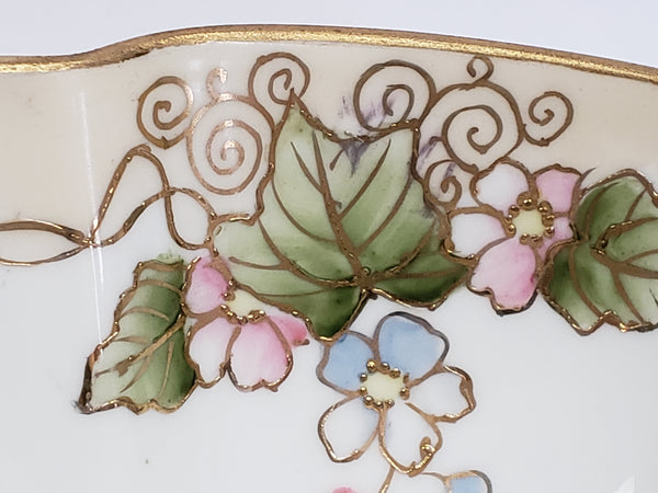 Antique Nippon Hand Painted Porcelain Nut Bowl Set of 7