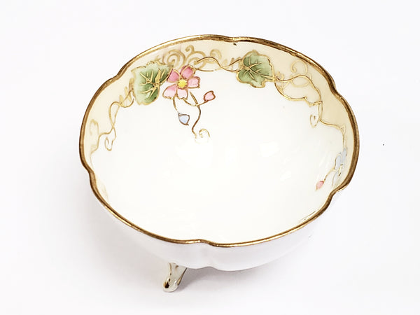 Antique Nippon Hand Painted Porcelain Nut Bowl Set of 7